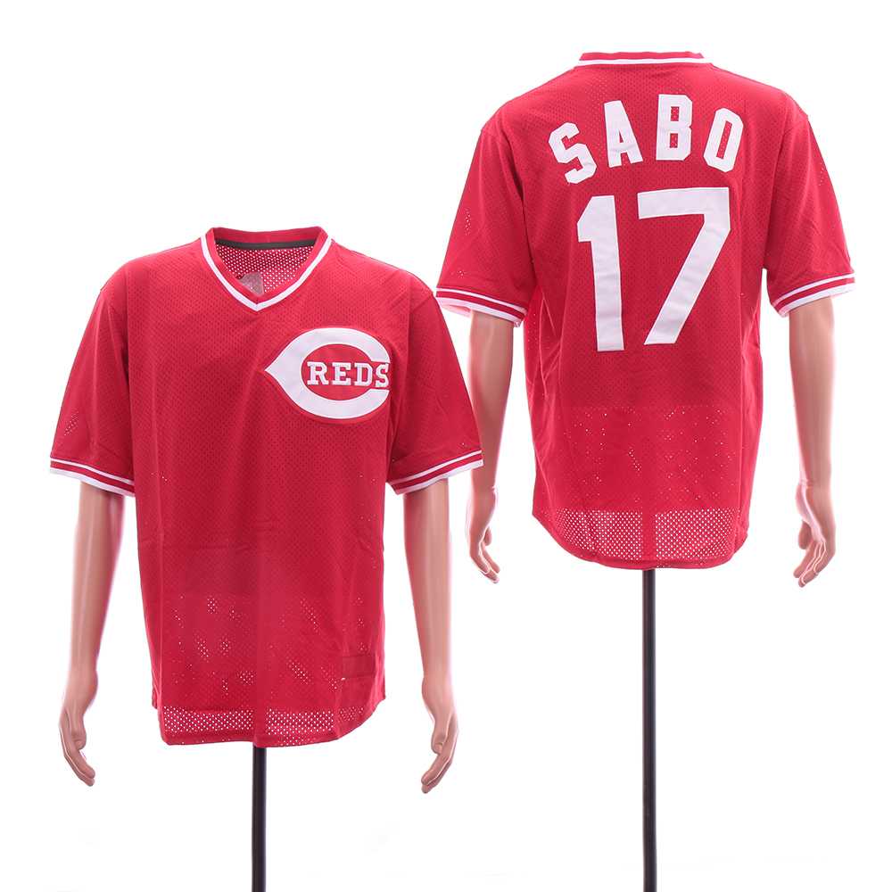Reds 17 Chris Sabo Red Throwback BP Mesh Jersey Sguo,We sell and wholesale Reds 17 Chris Sabo Red Throwback BP Mesh Jersey Sguo on line form chian!